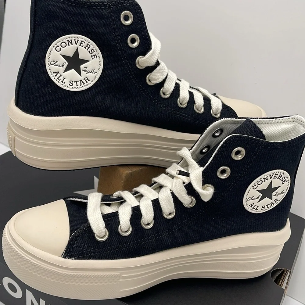 Converse WMNS A09899C CTAS MOVE HI BLACK/NATURAL IVORY/EGRET Platforms Sneakers